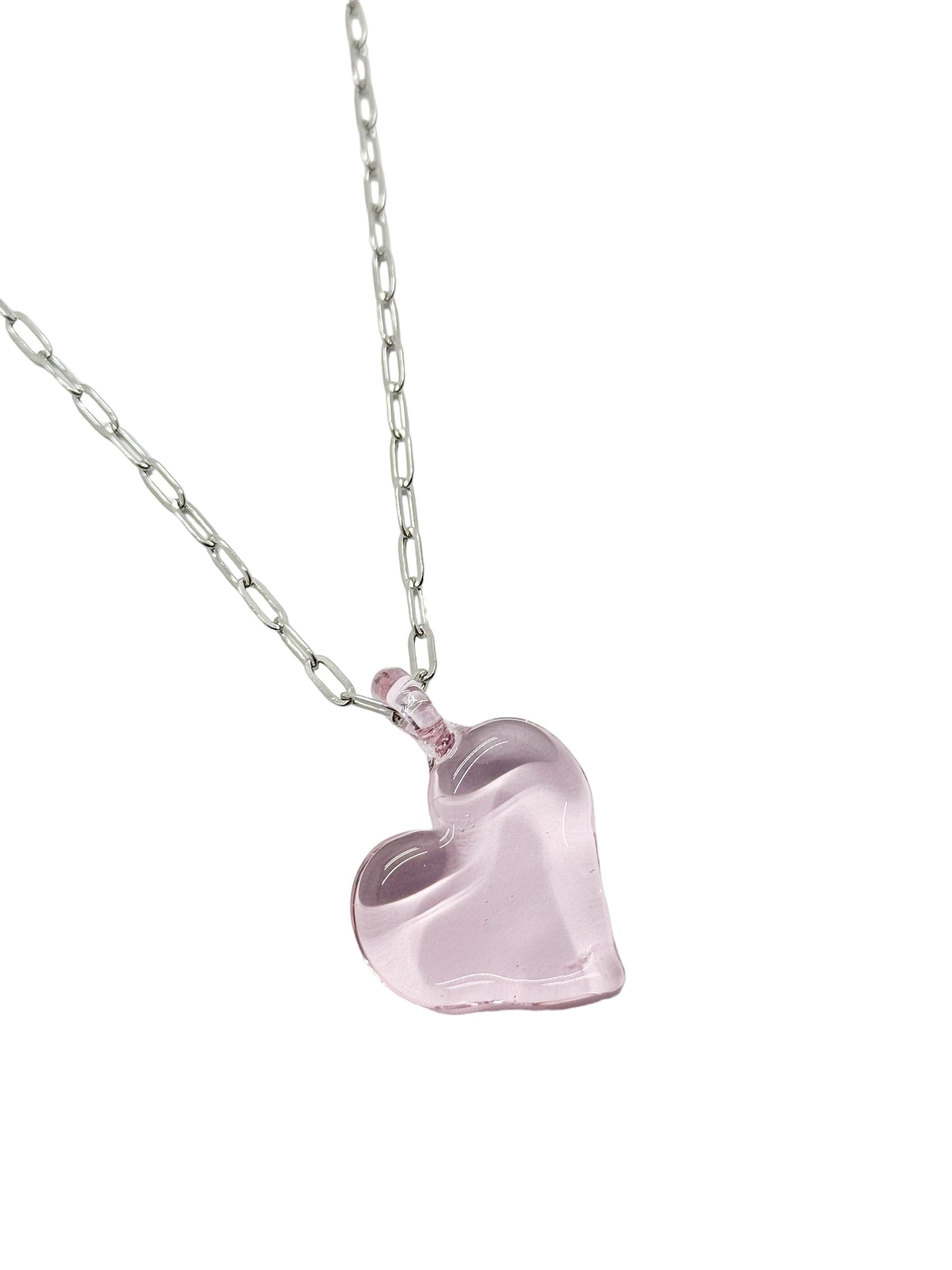 heart glass necklace