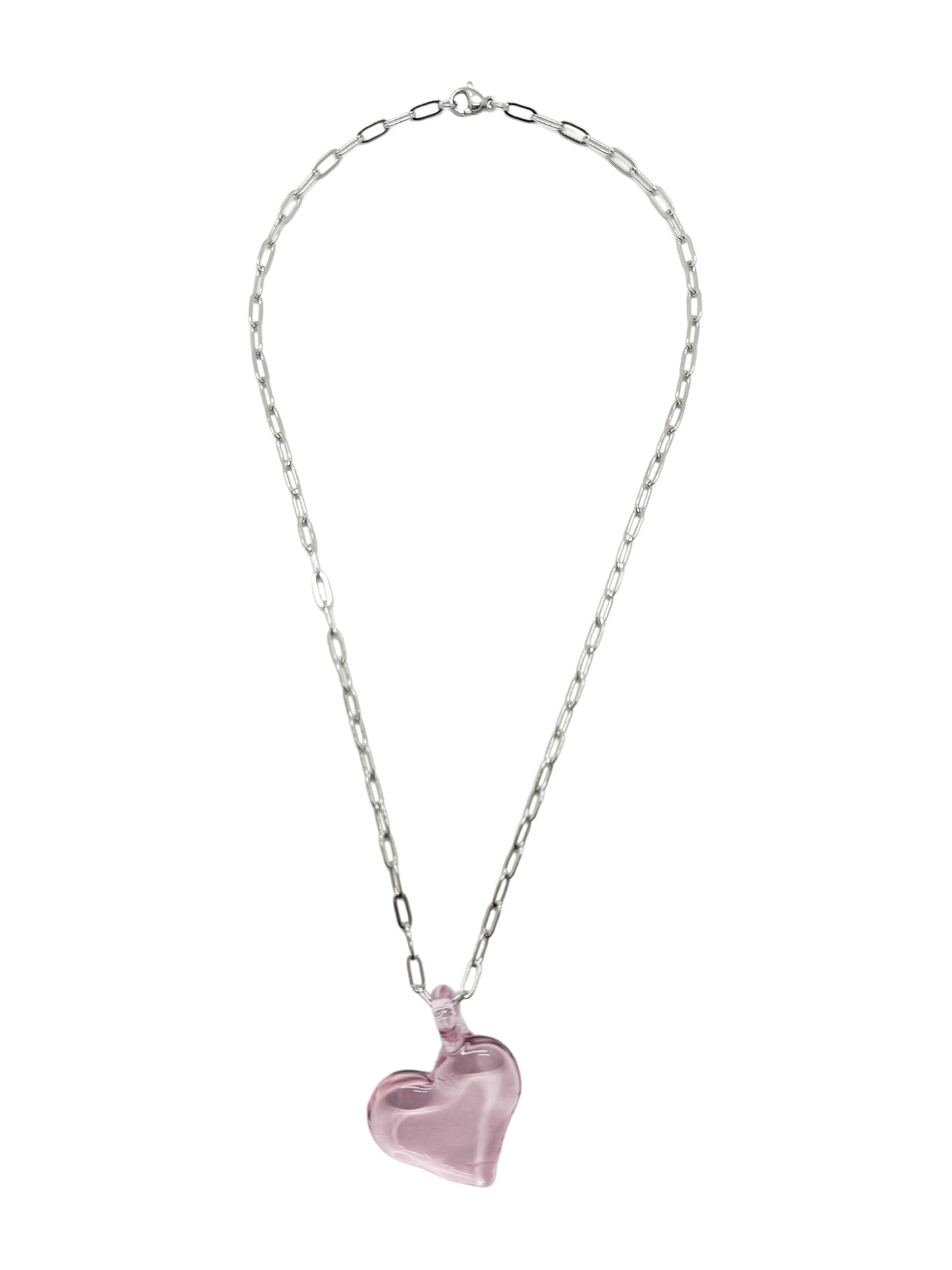 heart glass necklace