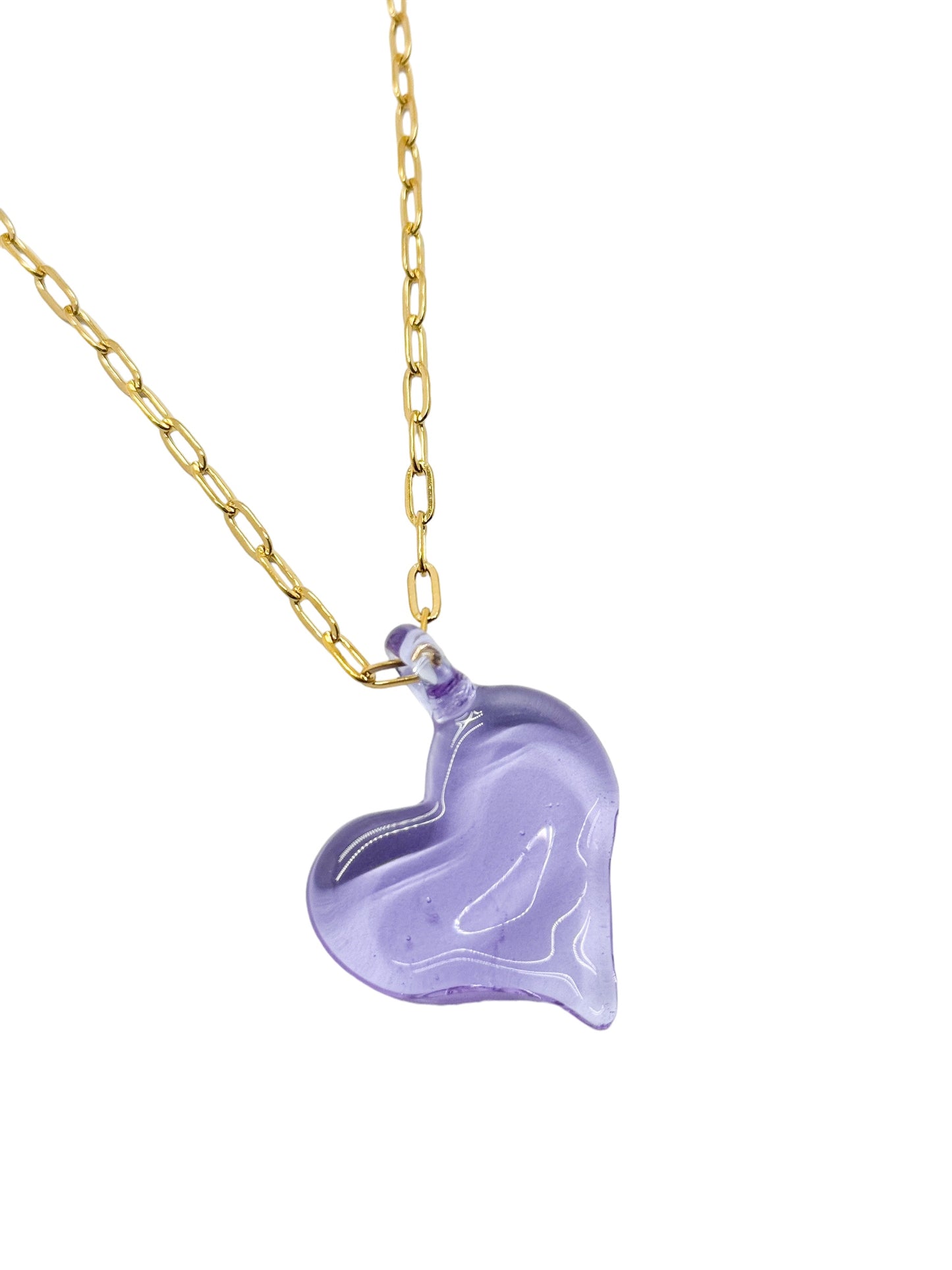 heart glass necklace