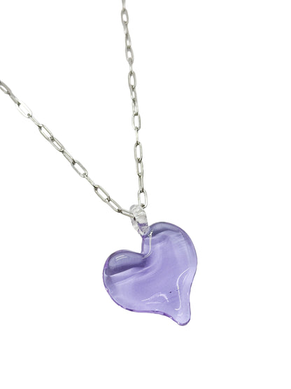 heart glass necklace