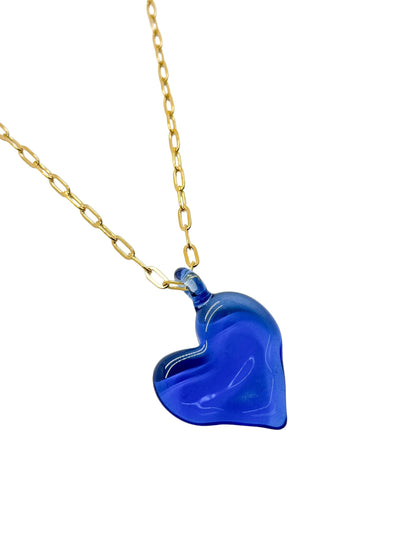 heart glass necklace