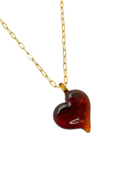 heart glass necklace