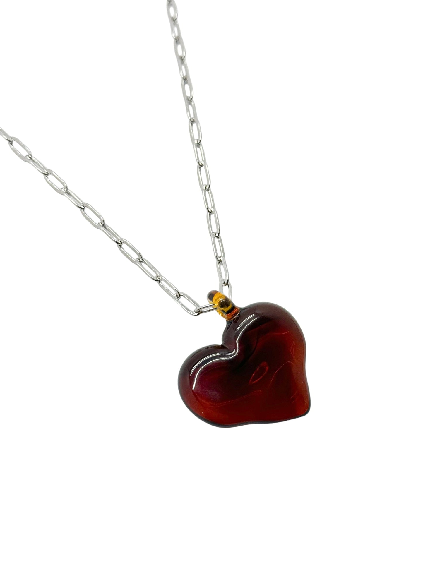 heart glass necklace