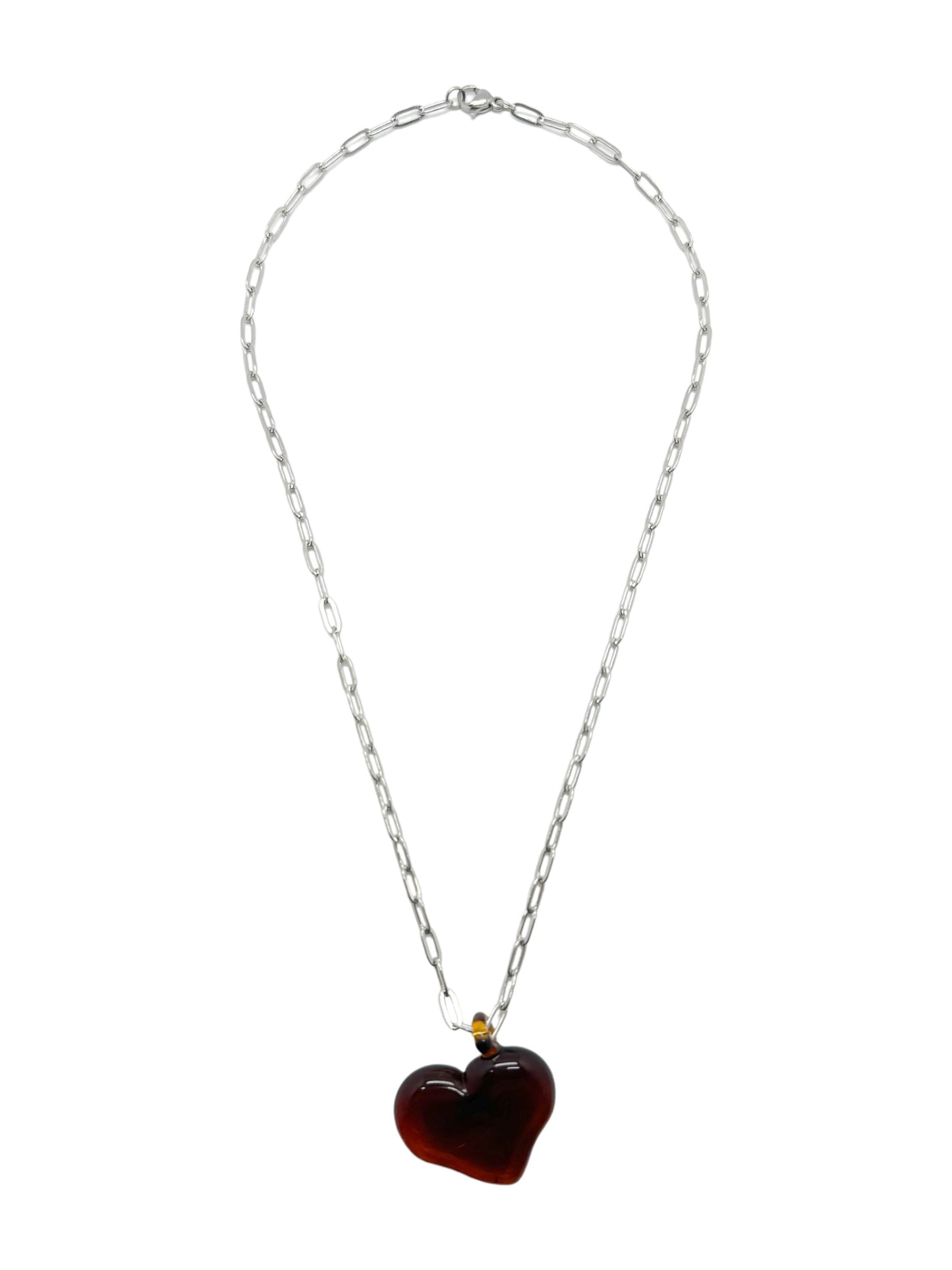 heart glass necklace