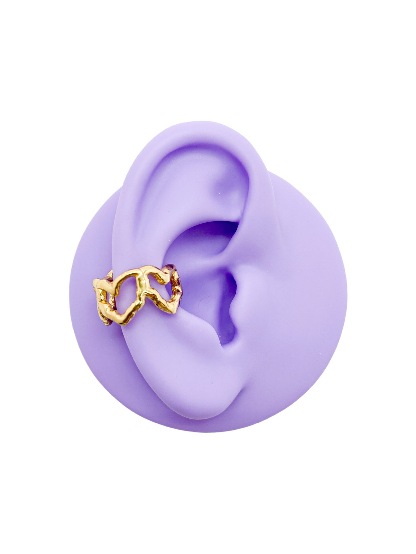 ear cuff corazones cosmic water gold