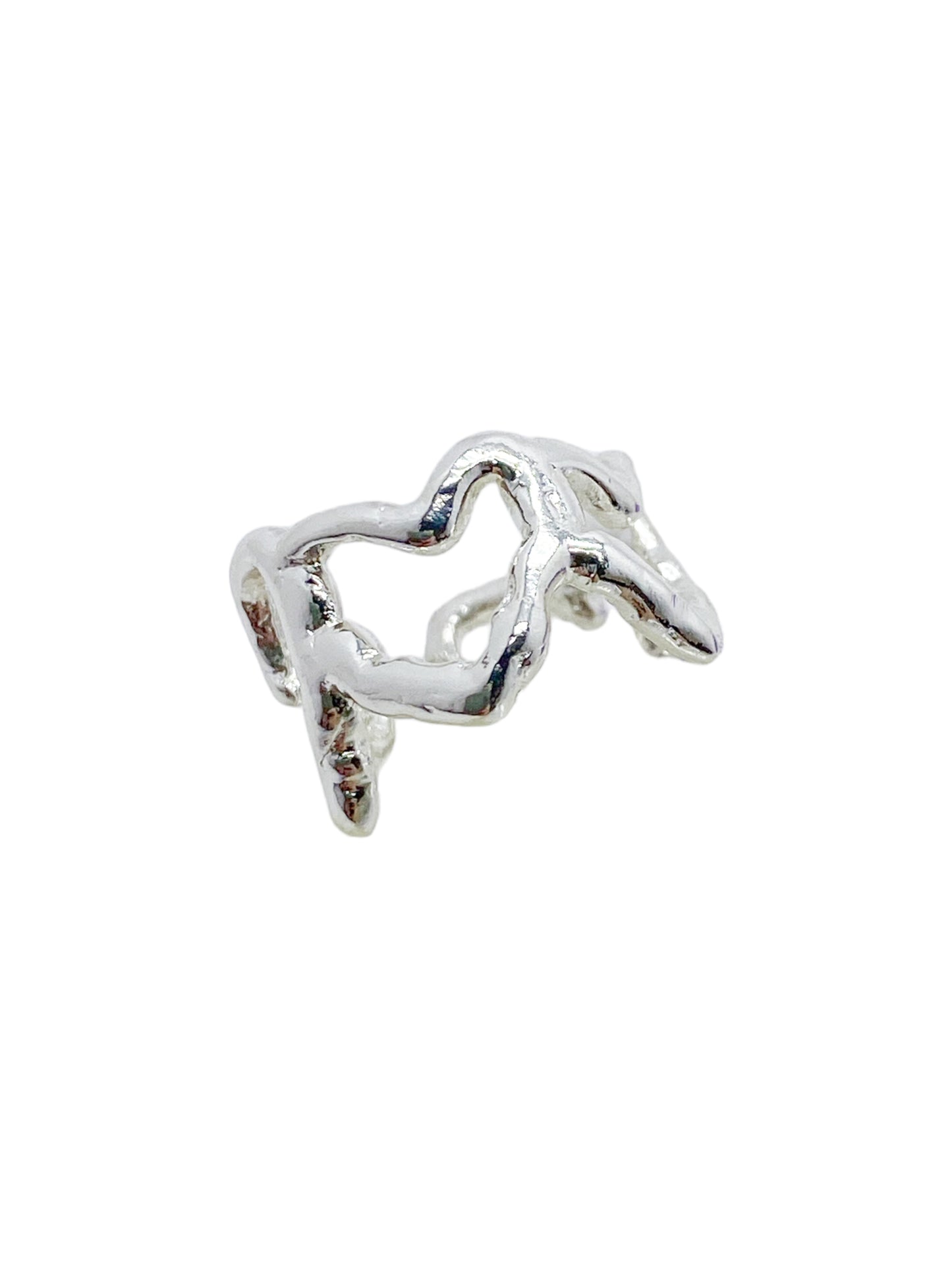 ear cuff corazones cosmic water silver