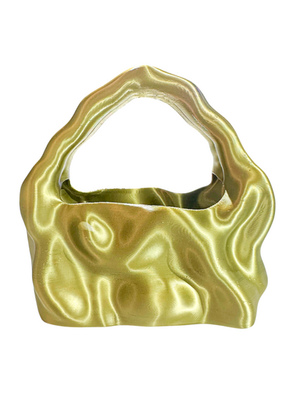bolso grande cosmic water verde oliva seda