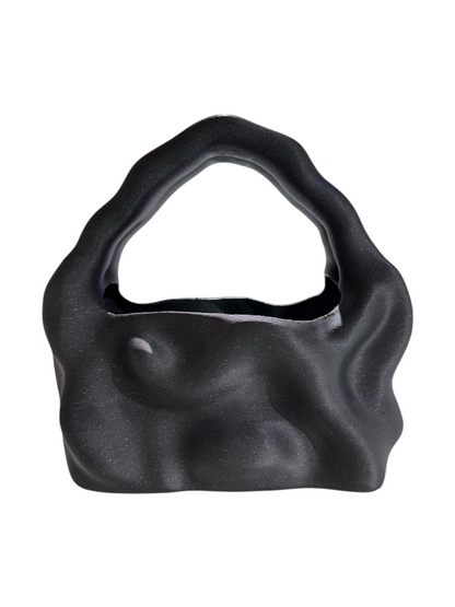 bolso grande cosmic water negro mate glitter