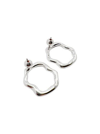 aretes redondos cosmic water silver