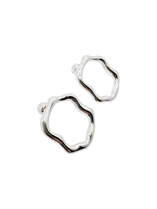 aretes redondos cosmic water silver