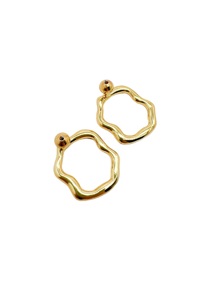 aretes redondos cosmic water gold