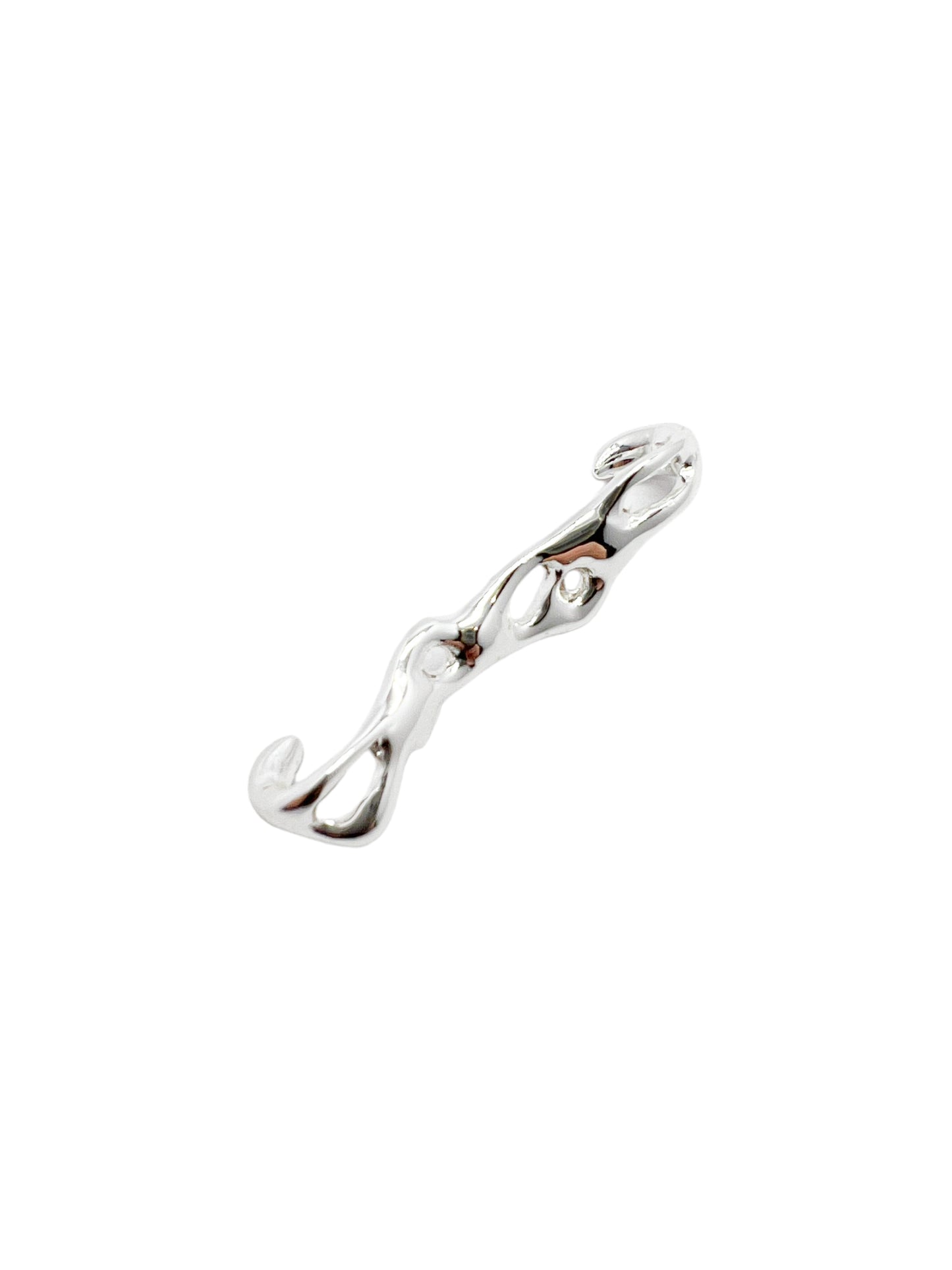 ear cuff irregular cosmic water silver