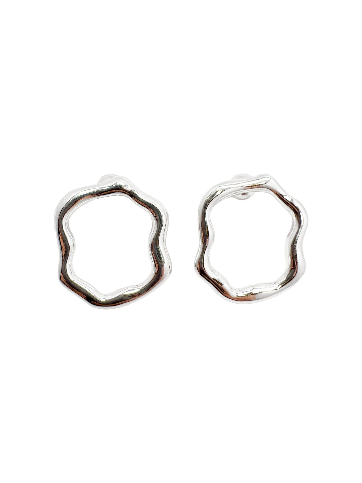 aretes redondos cosmic water silver